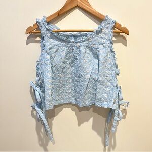 ASOS Light Blue Floral Ribbon Tank Top